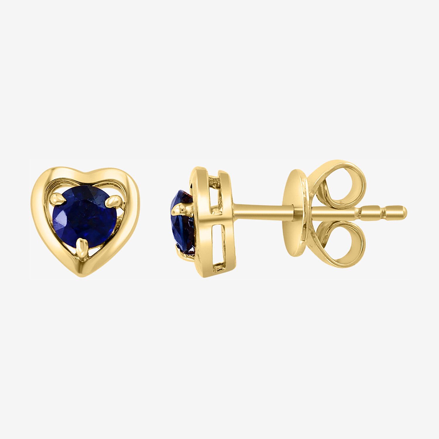 Effy Final Call Limited Quantities! Genuine Blue Sapphire 14K Gold Over Silver 15mm Heart Stud Earrings