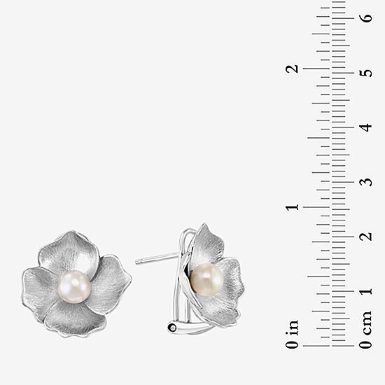 Effy Final Call Limited Quantities! White Cultured Freshwater Pearl Sterling Silver 15mm Flower Stud Earrings