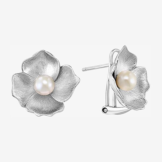 Effy Final Call Limited Quantities! White Cultured Freshwater Pearl Sterling Silver 15mm Flower Stud Earrings