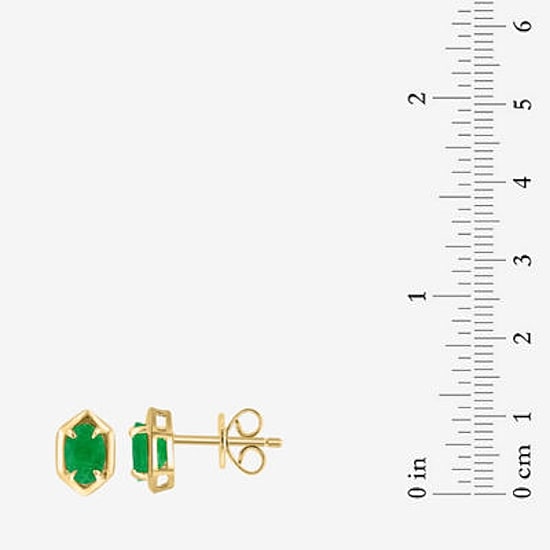 Effy Final Call Limited Quantities! Genuine Green Emerald 14K Gold Over Silver 15mm Marquise Stud Earrings