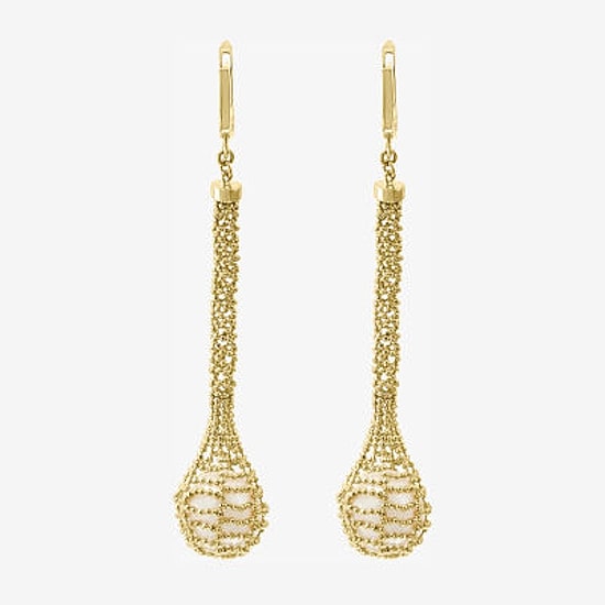Effy Final Call Limited Quantities! Womens White Cultured Freshwater Pearl 14K Gold Over Silver Drop Earrings