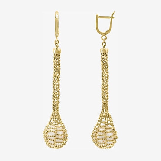 Effy Final Call Limited Quantities! Womens White Cultured Freshwater Pearl 14K Gold Over Silver Drop Earrings