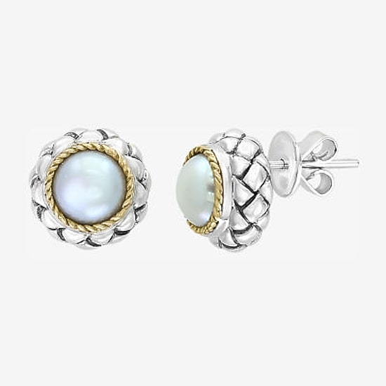 Effy Final Call Limited Quantities! White Cultured Freshwater Pearl 18K Gold Over Silver 10mm Round Stud Earrings