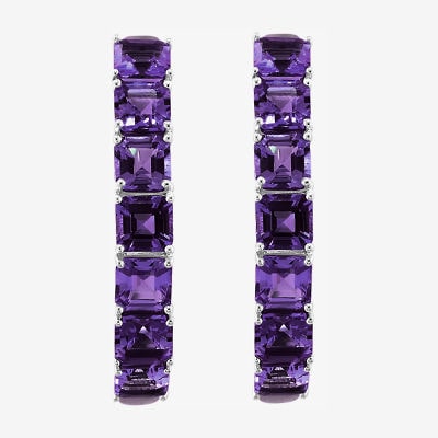 Effy Final Call Limited Quantities! Womens Genuine Purple Amethyst Sterling Silver 34.8mm Hoop Earrings