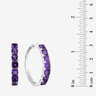 Effy Final Call Limited Quantities! Womens Genuine Purple Amethyst Sterling Silver 34.8mm Hoop Earrings
