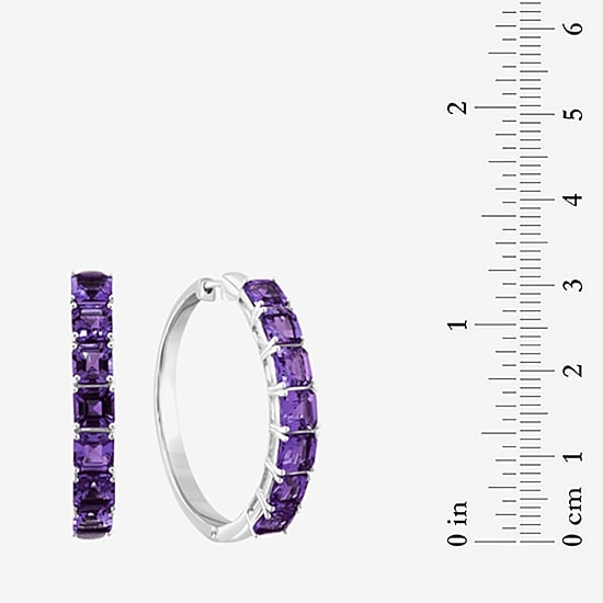 Effy Final Call Limited Quantities! Womens Genuine Purple Amethyst Sterling Silver 34.8mm Hoop Earrings