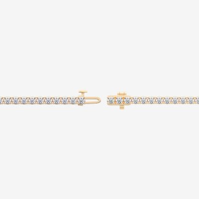 F / Vs2) Womens CT. T.W. Lab Grown White Diamond 14K Gold Over Silver / Inch Tennis Bracelet
