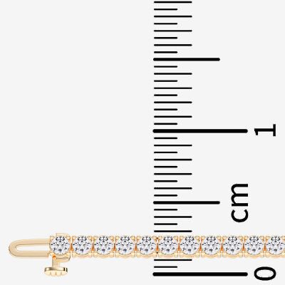 F / Vs2) Womens CT. T.W. Lab Grown White Diamond 14K Gold Over Silver / Inch Tennis Bracelet