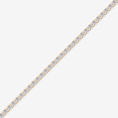 F / Vs2) Womens CT. T.W. Lab Grown White Diamond 14K Gold Over Silver / Inch Tennis Bracelet