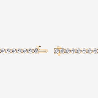 F / Vs2) Womens 10 Ct.T.W. Lab Grown White Diamond 14K Gold Over Silver / Inch Tennis Bracelet