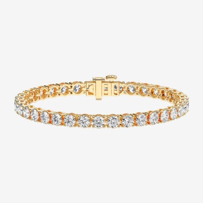 F / Vs2) Womens 10 Ct.T.W. Lab Grown White Diamond 14K Gold Over Silver / Inch Tennis Bracelet