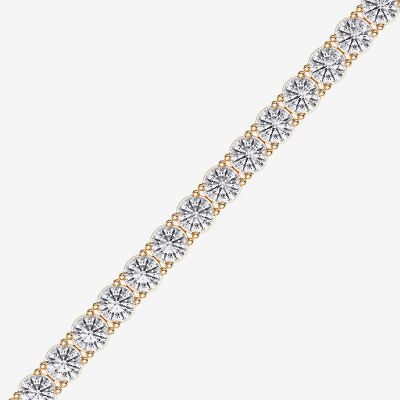 F / Vs2) Womens 10 Ct.T.W. Lab Grown White Diamond 14K Gold Over Silver / Inch Tennis Bracelet
