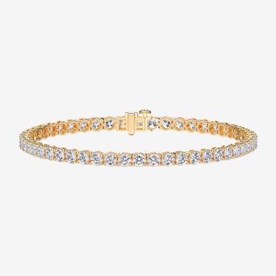 F / Vs2) Womens 10 Ct.T.W. Lab Grown White Diamond 14K Gold Over Silver Inch Tennis Bracelet
