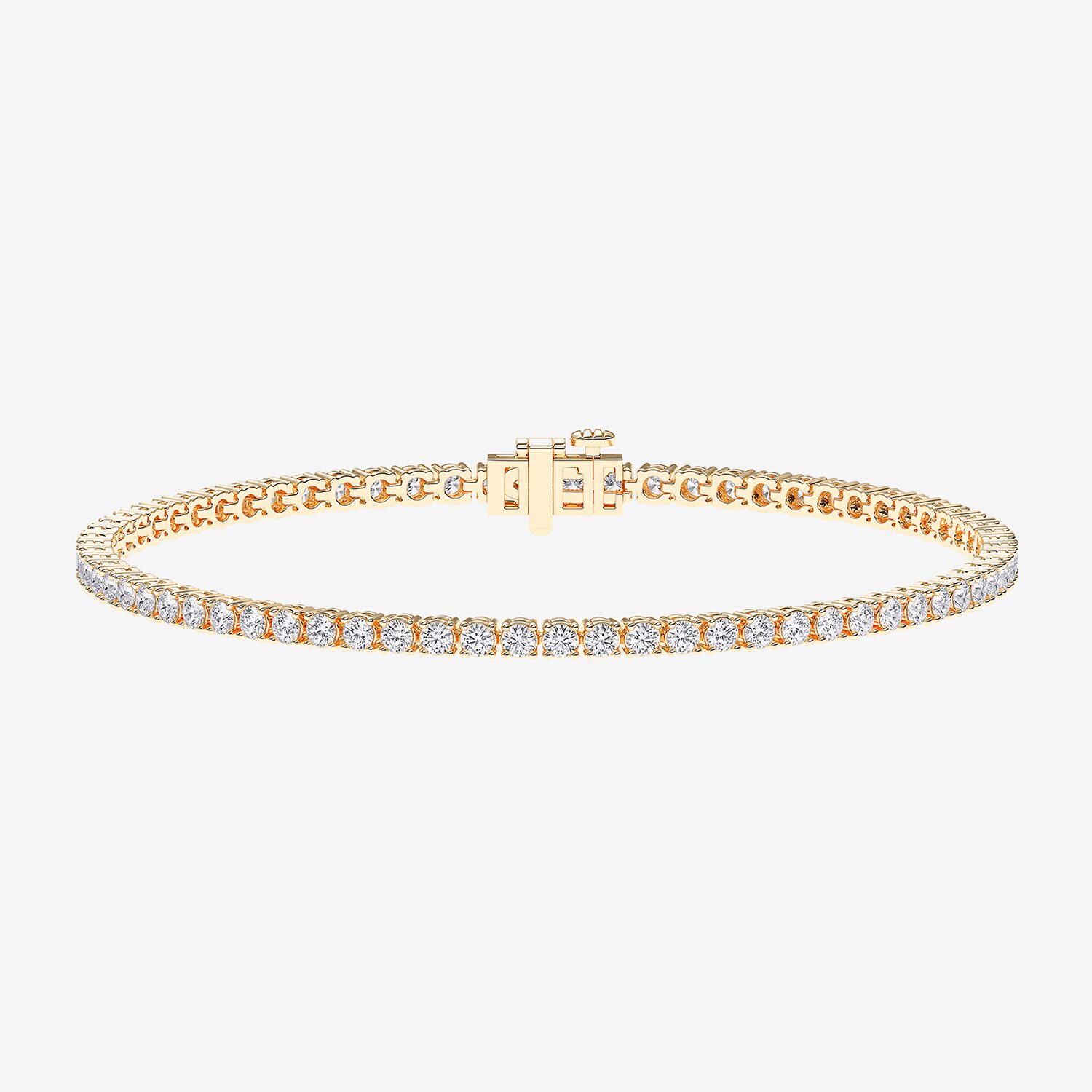 F / Vs2) Womens CT. T.W. Lab Grown White Diamond 14K Gold Over Silver / Inch Tennis Bracelet