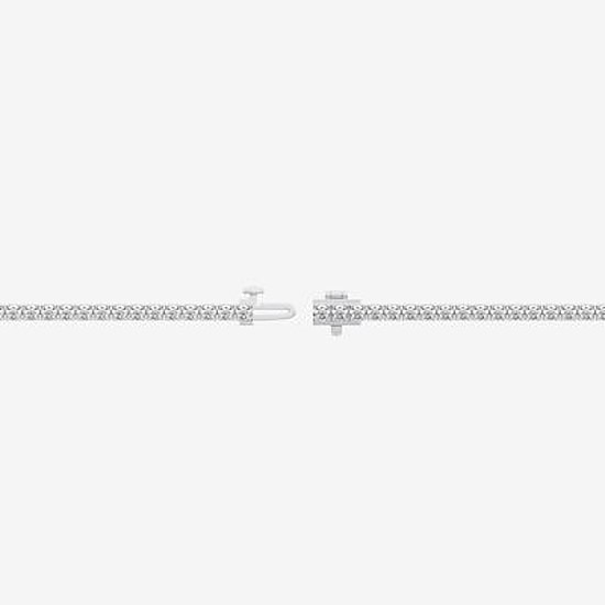 (F / Vs2) Womens 5 CT. T.W. Lab Grown White Diamond Sterling Silver 8 Inch Tennis Bracelet