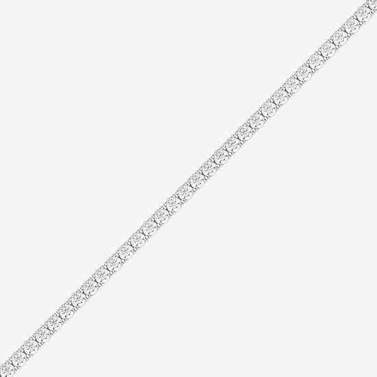 (F / Vs2) Womens 5 CT. T.W. Lab Grown White Diamond Sterling Silver 8 Inch Tennis Bracelet