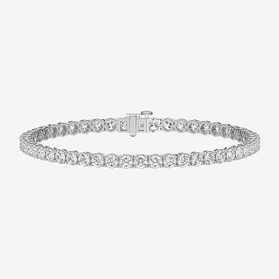 (F / Vs2) Womens 10 Ct.T.W. Lab Grown White Diamond Sterling Silver 8 Inch Tennis Bracelet