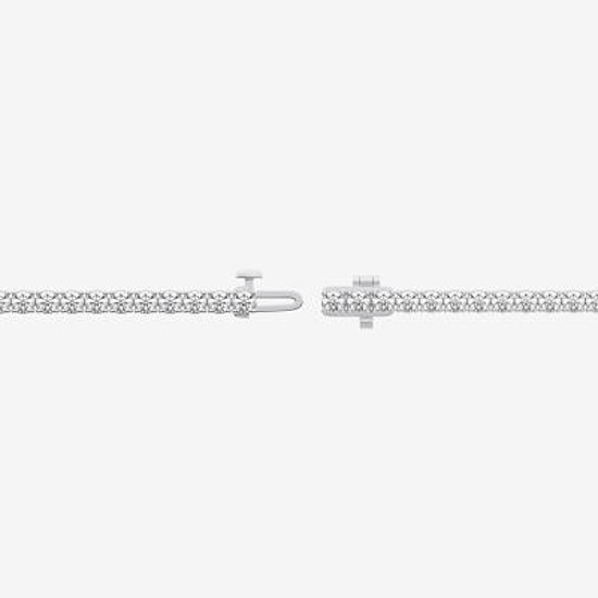 (F / Vs2) Womens 5 CT. T.W. Lab Grown White Diamond 14K Gold Over Silver 6 1/2 Inch Tennis Bracelet