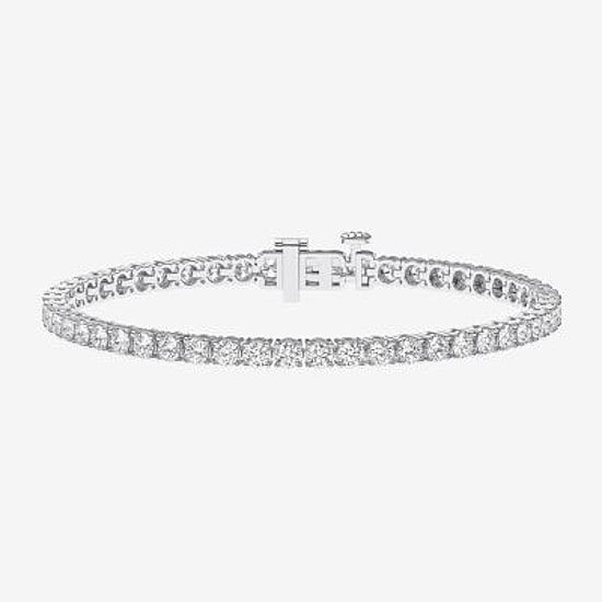 (F / Vs2) Womens 5 CT. T.W. Lab Grown White Diamond 14K Gold Over Silver 6 1/2 Inch Tennis Bracelet