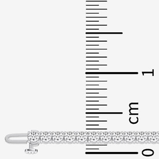 (F / Vs2) Womens 5 CT. T.W. Lab Grown White Diamond 14K Gold Over Silver 6 1/2 Inch Tennis Bracelet
