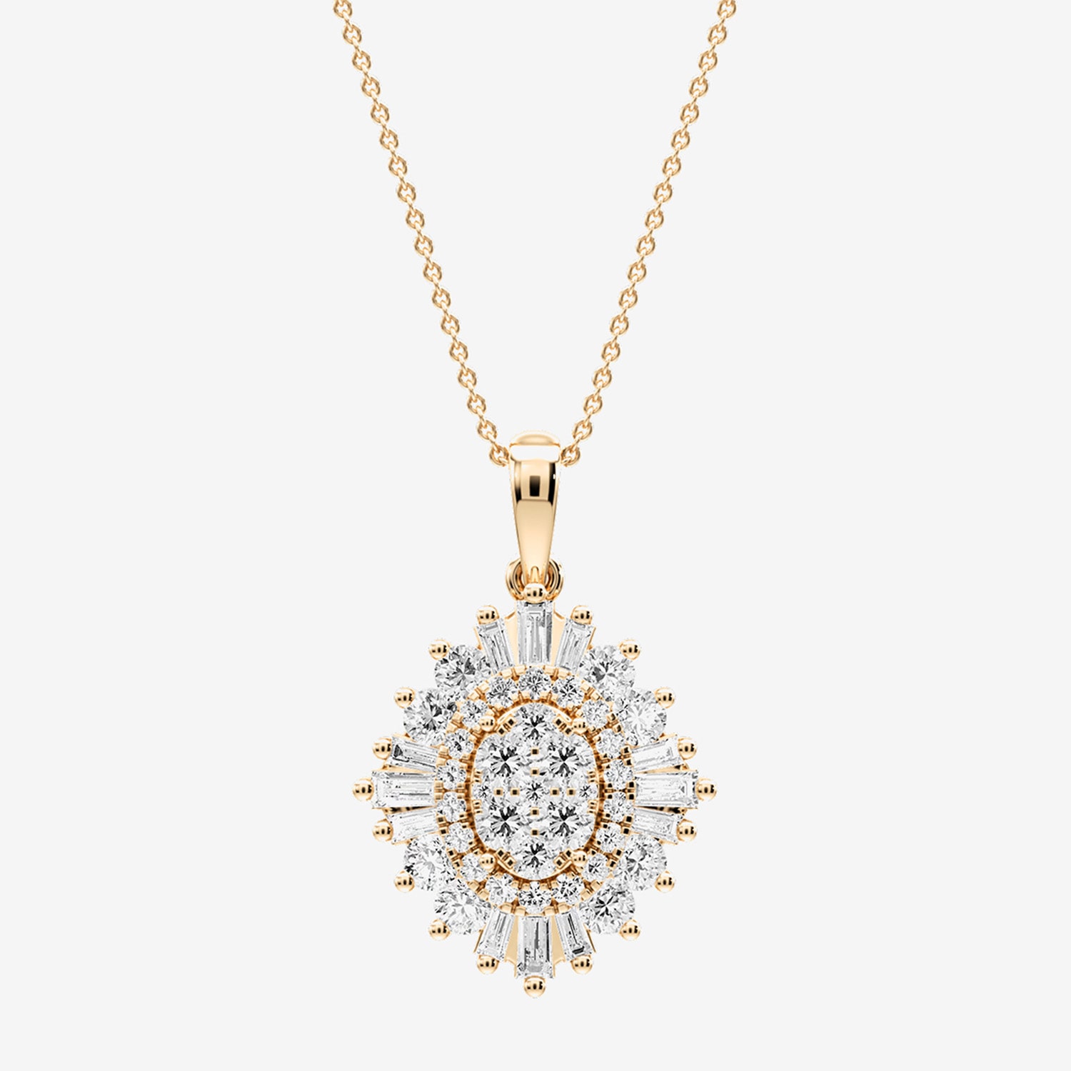 F / Si2) Womens 1/ CT. T.W. Lab Grown White Diamond 14K Gold Over Silver 18 Inch Pendant Necklace