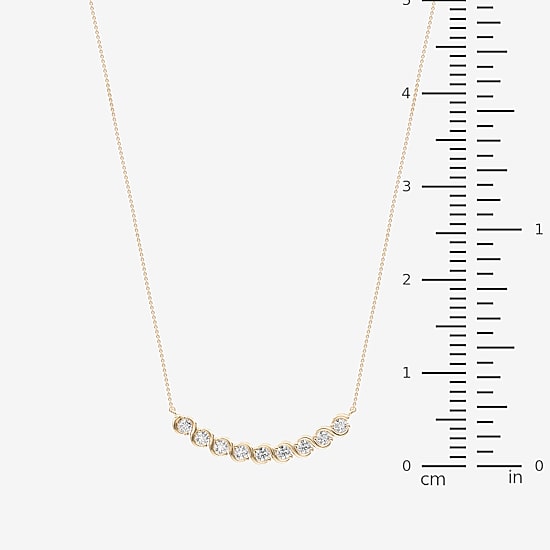 (F / Si2) Womens 1 CT. T.W. Lab Grown White Diamond 14K Gold Over Silver 18 Inch Pendant Necklace