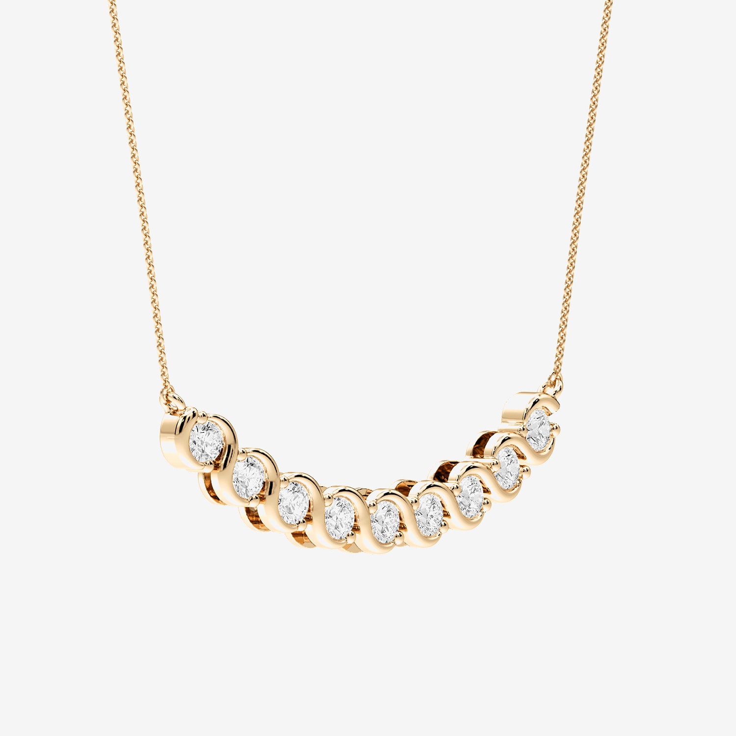 F/Si2) Womens 1/ CT. T.W. Lab Grown White Diamond 14K Gold Over Silver 18 Inch Pendant Necklace