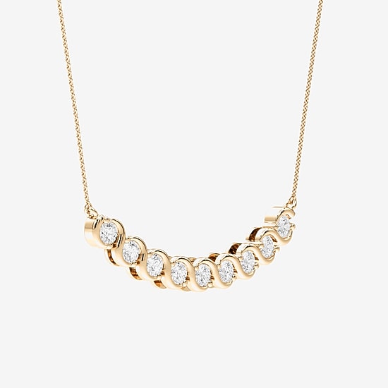 (F / Si2) Womens 1 CT. T.W. Lab Grown White Diamond 14K Gold Over Silver 18 Inch Pendant Necklace