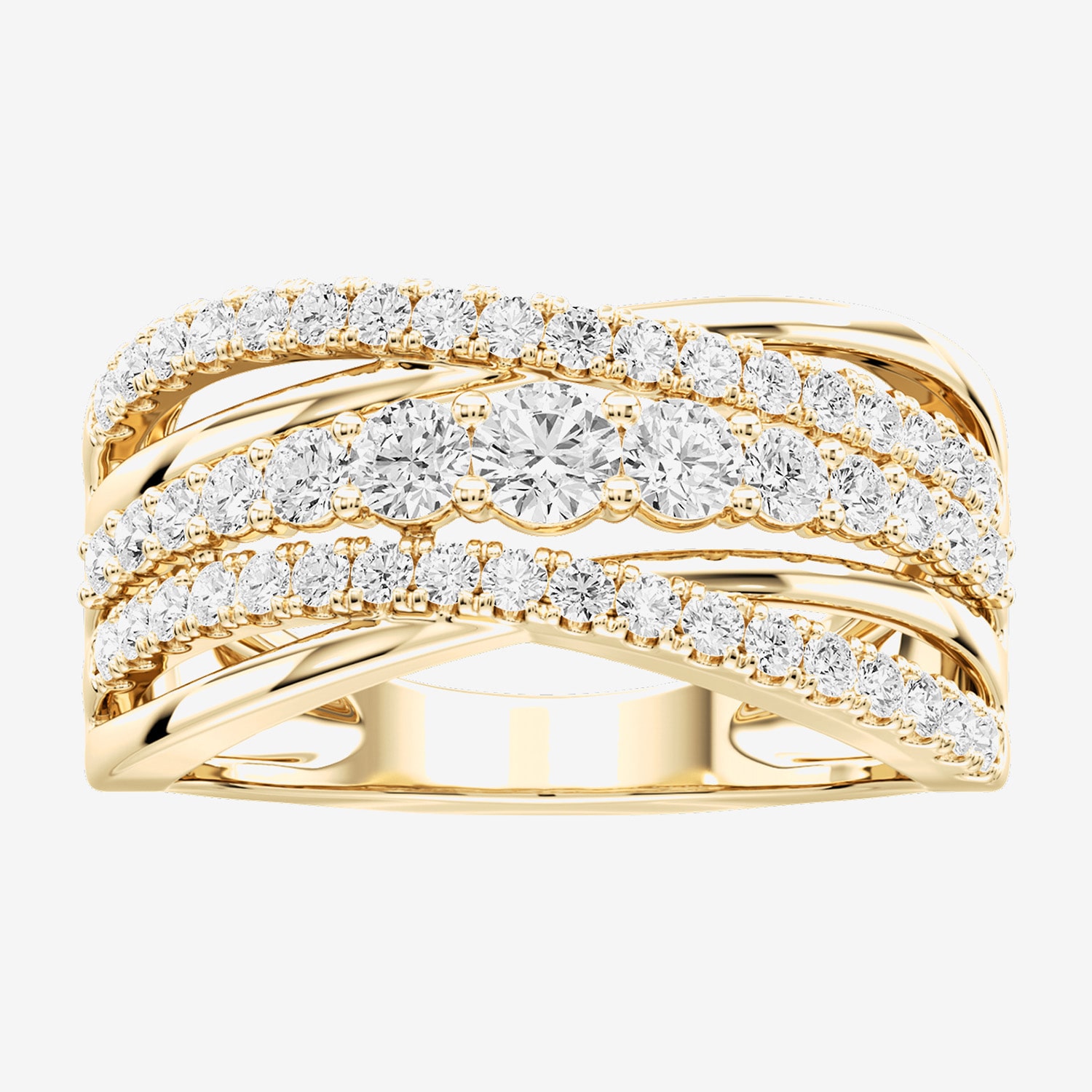 (F / Si2) Womens 3MM 1 CT. T.W. Lab Grown White Diamond 14K Gold Over Silver Band