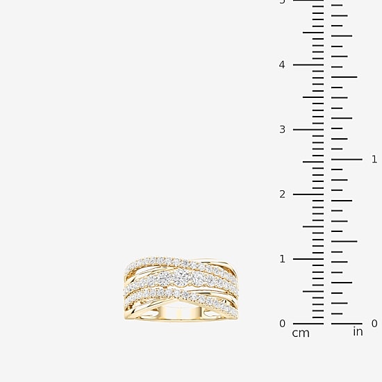 (F / Si2) Womens 3MM 1 CT. T.W. Lab Grown White Diamond 14K Gold Over Silver Band