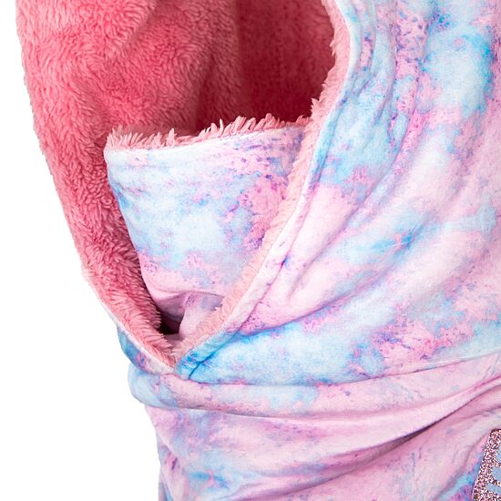 WinterProof Convertible Hood, Wear 3 Different Ways, Ultra Soft Plush Lining Big Kid Girls Lined Ski Mask
