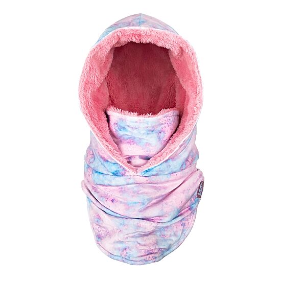 WinterProof Convertible Hood, Wear 3 Different Ways, Ultra Soft Plush Lining Big Kid Girls Lined Ski Mask