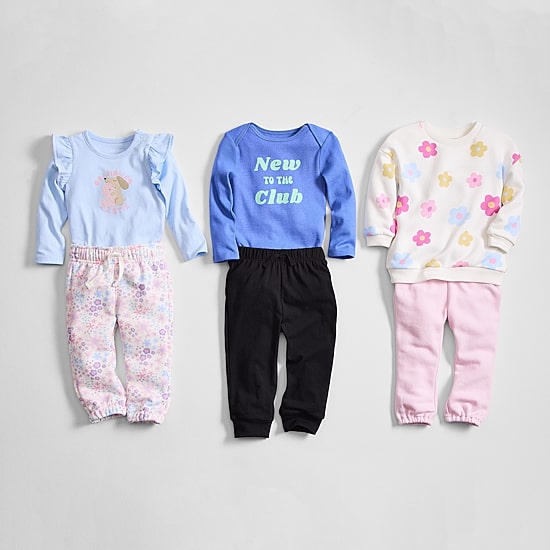Okie Dokie Baby Girls Cinched Regular Fit Fleece Pull-On Pant