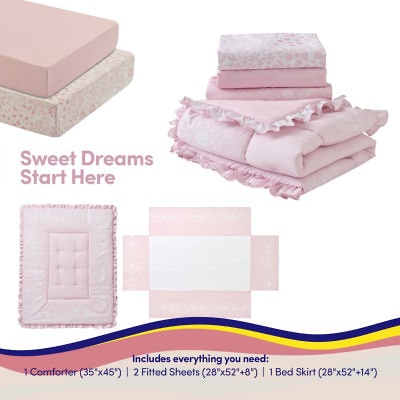 Sweet Home Collection Floral 4 Piece Nursery Baby Crib Bedding Set