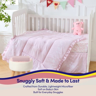 Sweet Home Collection Floral 4 Piece Nursery Baby Crib Bedding Set