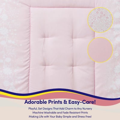 Sweet Home Collection Floral 4 Piece Nursery Baby Crib Bedding Set