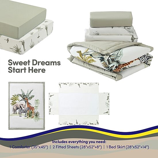 Sweet Home Collection™ Wild Safari 4-Piece Nursery Baby Crib Bedding Set