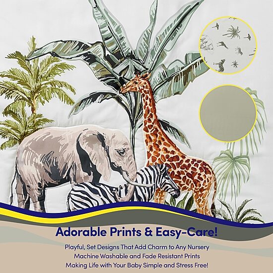 Sweet Home Collection™ Wild Safari 4-Piece Nursery Baby Crib Bedding Set