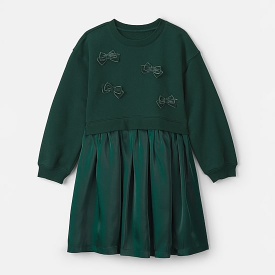 Carter's Little & Big Kid Girls Long Sleeve Bows Sweatshirt Dress