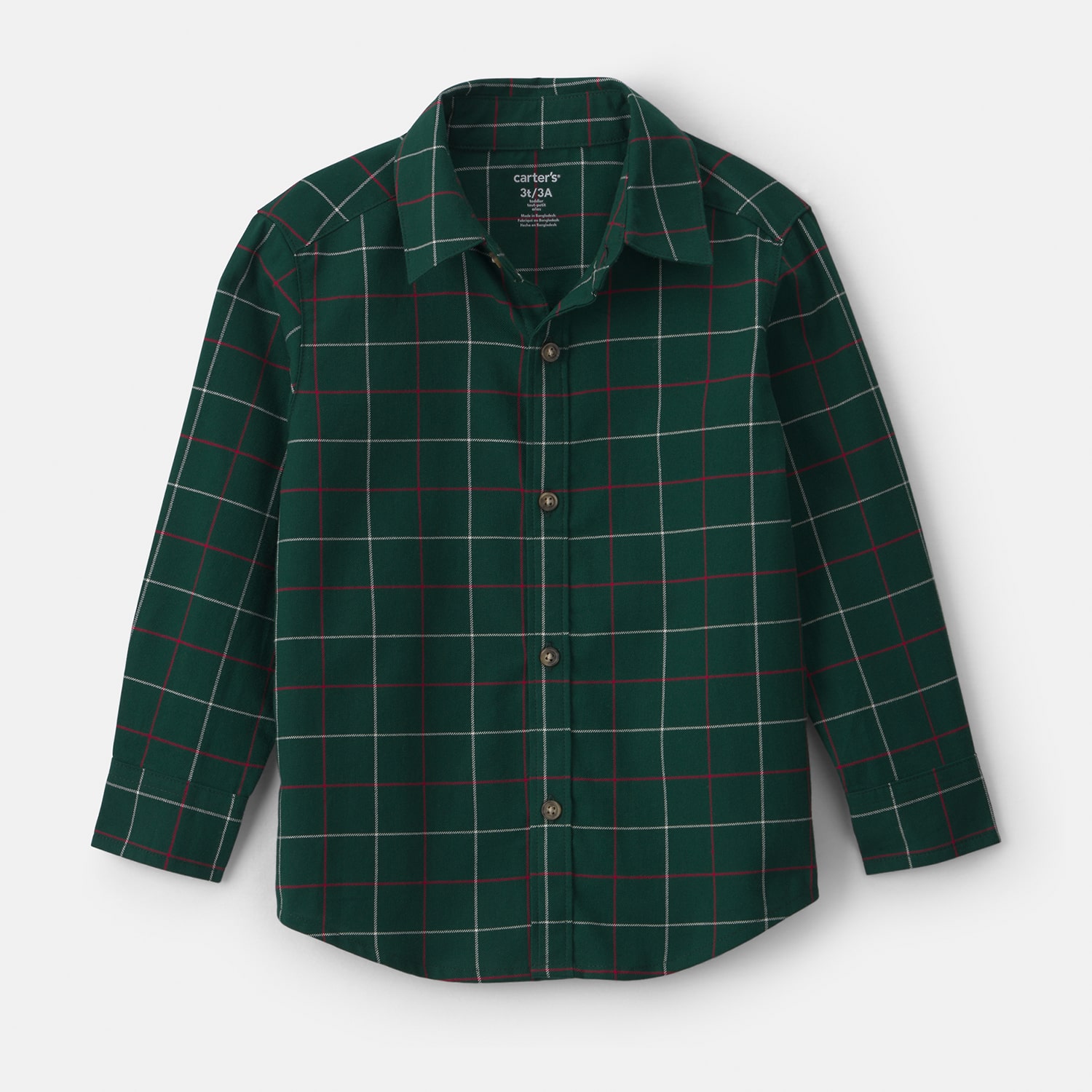 Carter's Toddler Boys Long Sleeve Cuffed Regular Fit Button-Down Shirt
