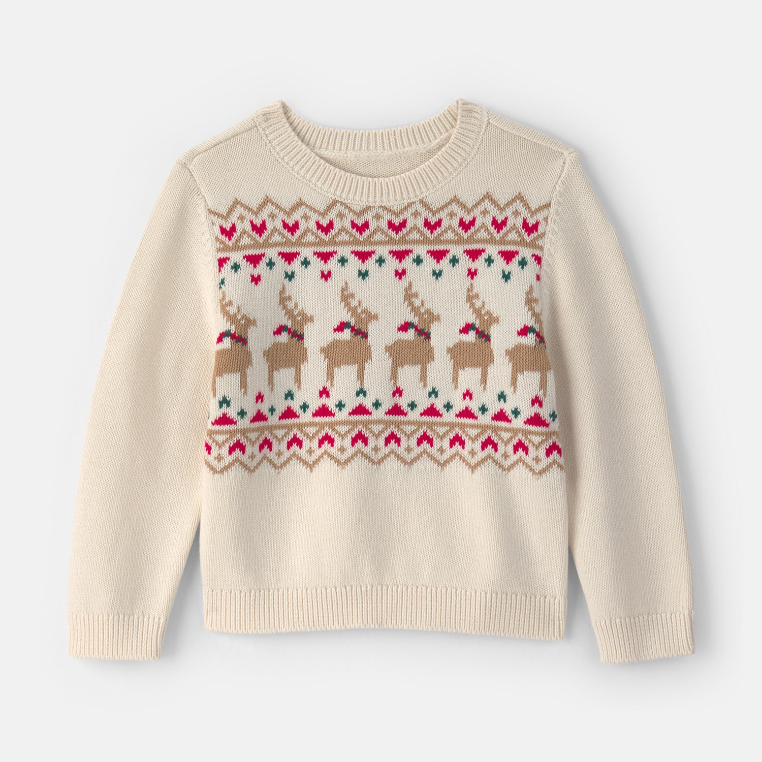 Carter's Toddler Girls Holiday Crew Neck Long Sleeve Pullover Sweater