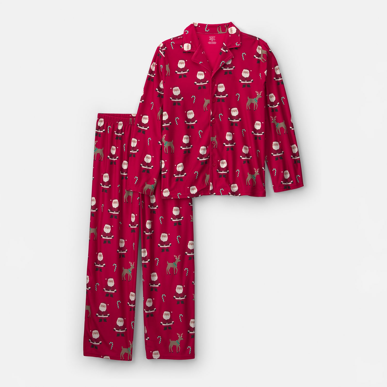 Carter's Little & Big Kid Unisex Fleece V-Neck Long Sleeve 2-pc. Pajama Set