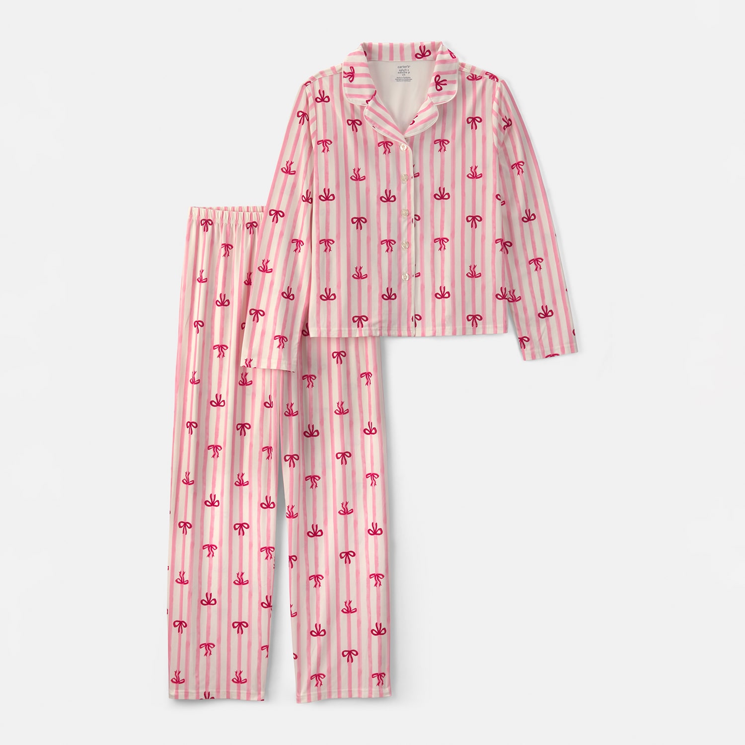 Carter's Adult Family Matching Holiday Womens Long Sleeve 2-pc. Pajama Set
