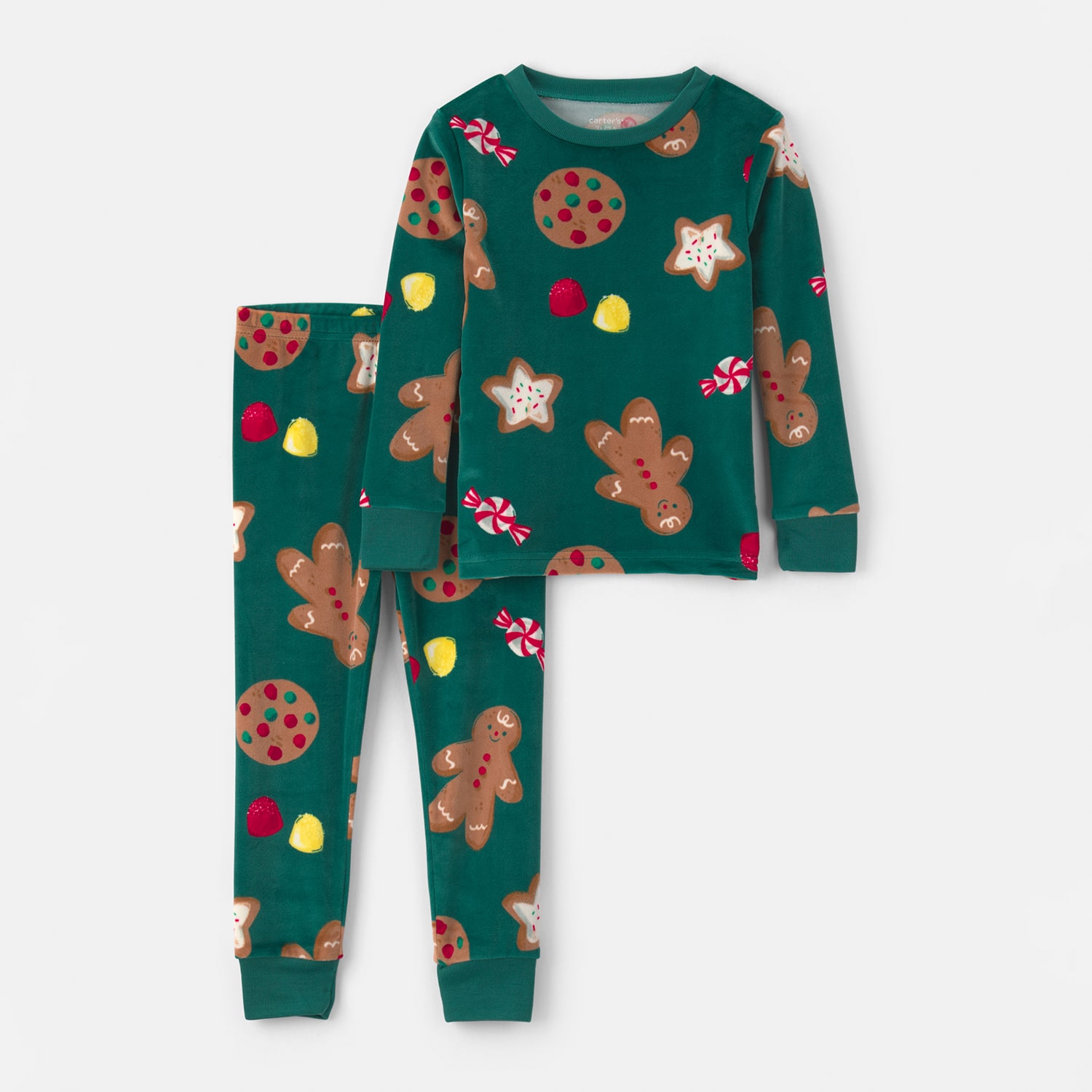 Carter's Toddler Unisex Velour Crew Neck Long Sleeve 2-pc. Pajama Set
