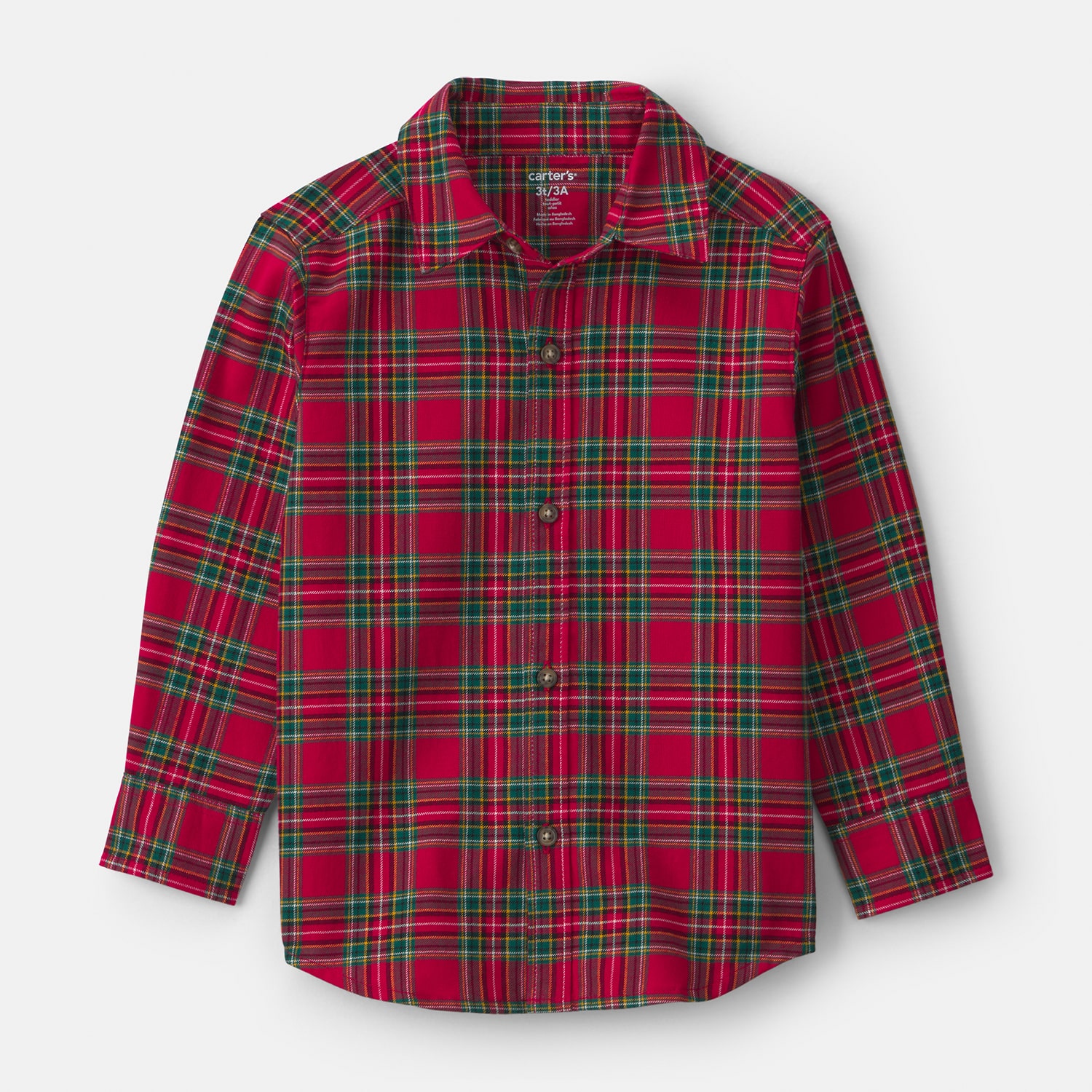 Carter's Toddler Boys Long Sleeve Cuffed Regular Fit Button-Down Shirt