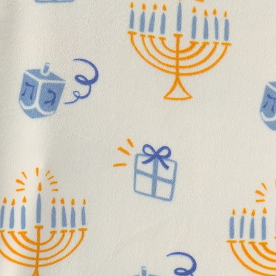 Carter's Hanukkah Little & Big Kid Unisex Velour Crew Neck Long Sleeve 2-pc. Pajama Set