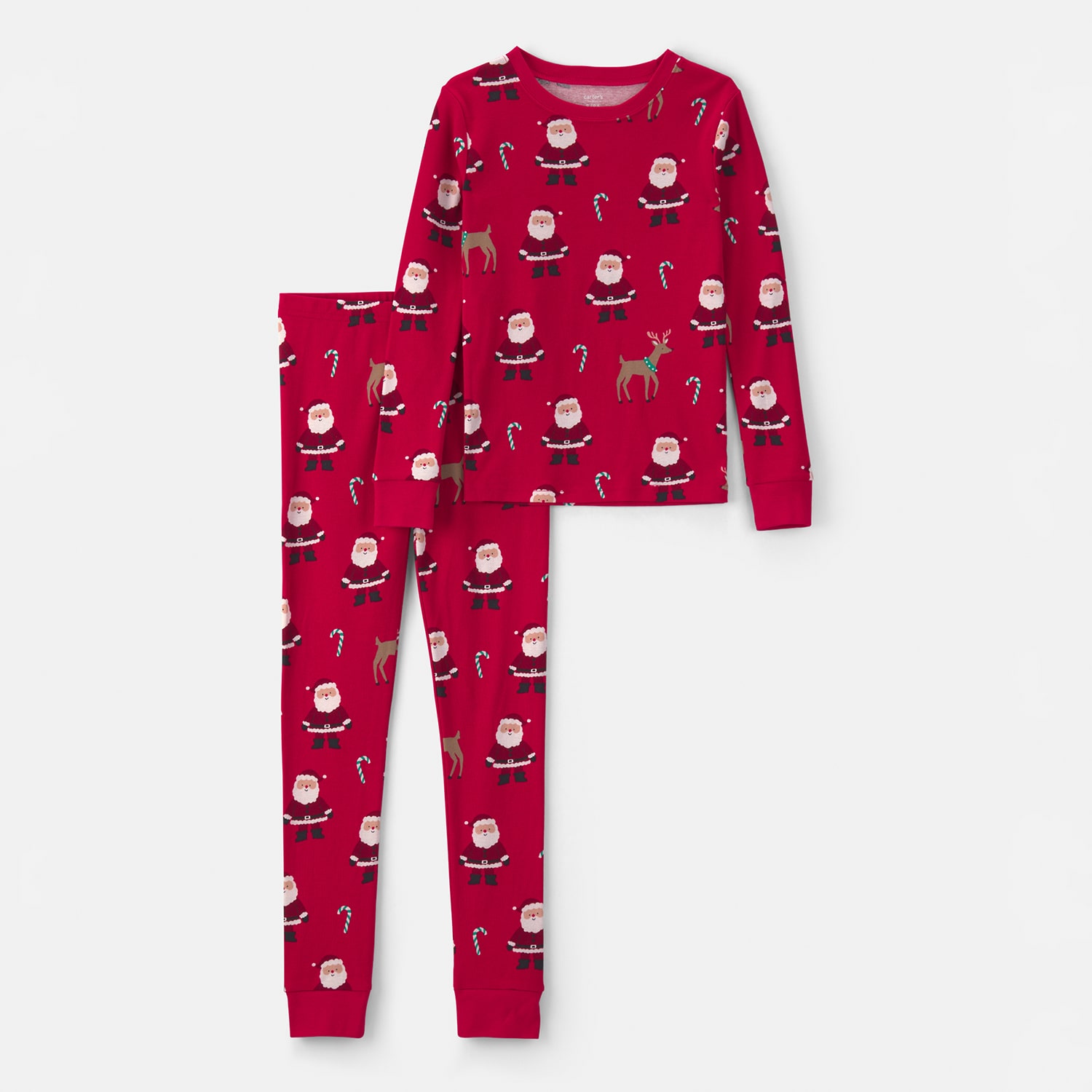 Carter's Little & Big Kid Unisex Rib Crew Neck Long Sleeve 2-pc. Pajama Set