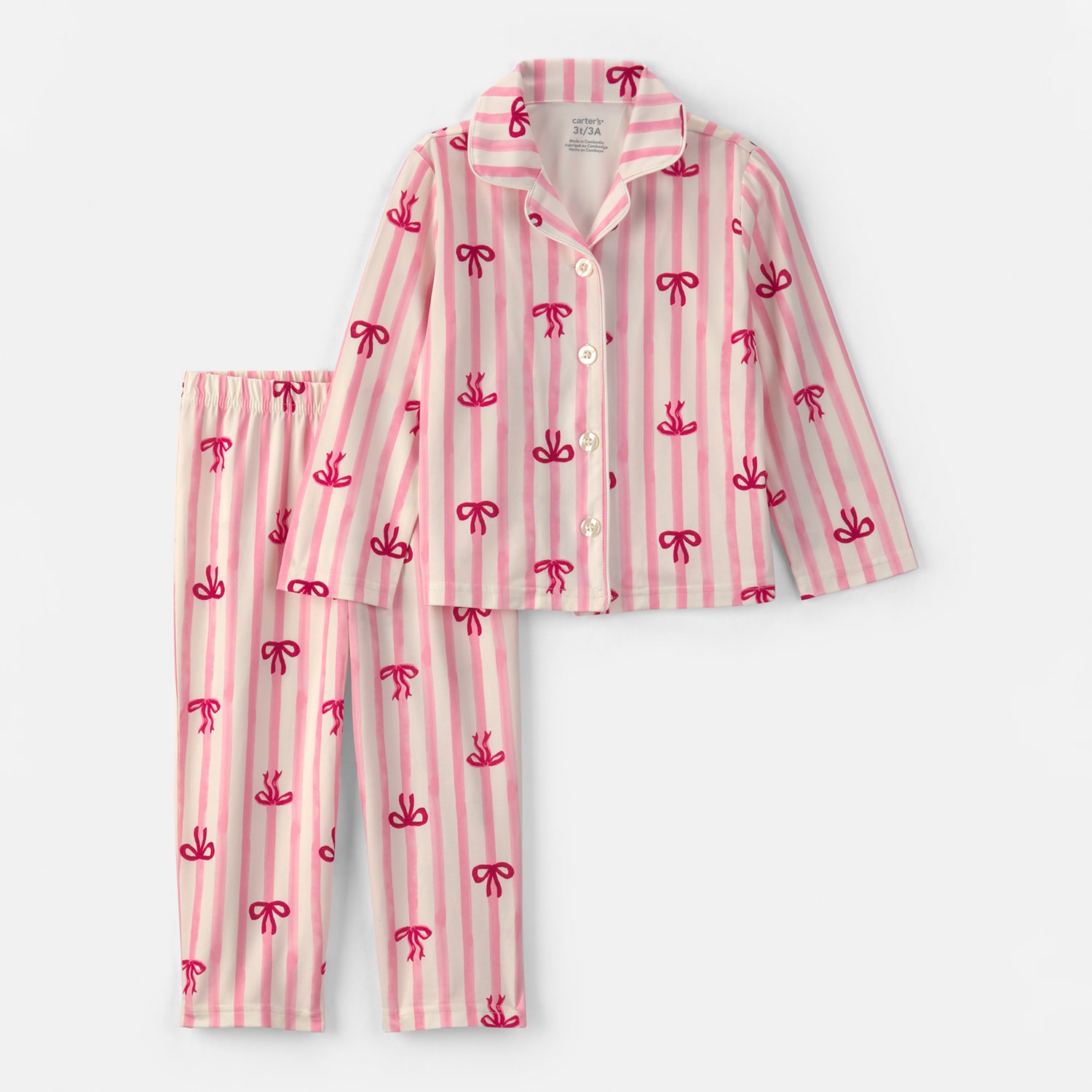 Carter's Toddler Girls V-Neck Long Sleeve 2-pc. Pajama Set