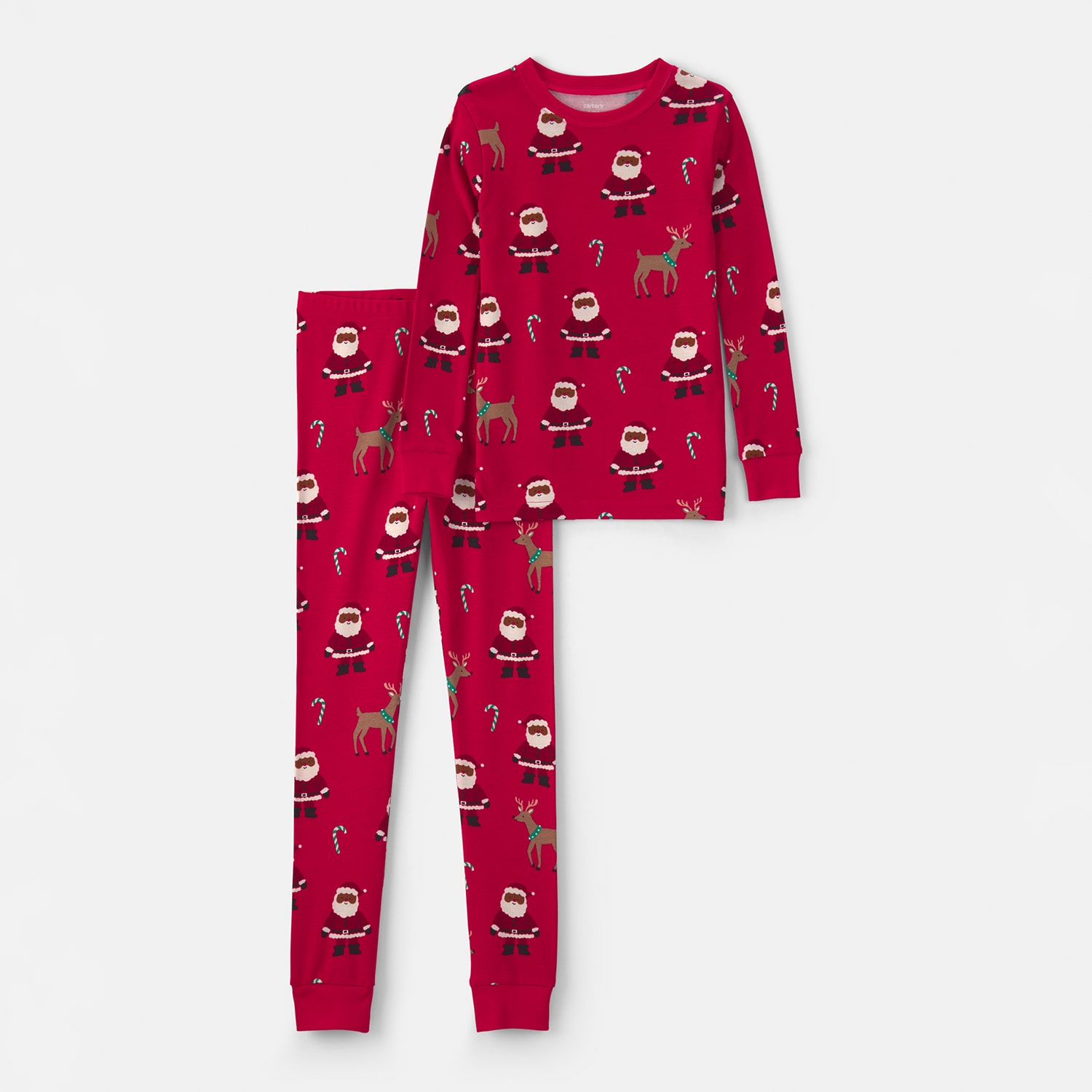 Carter's Little & Big Kid Unisex Rib Crew Neck Long Sleeve 2-pc. Pajama Set