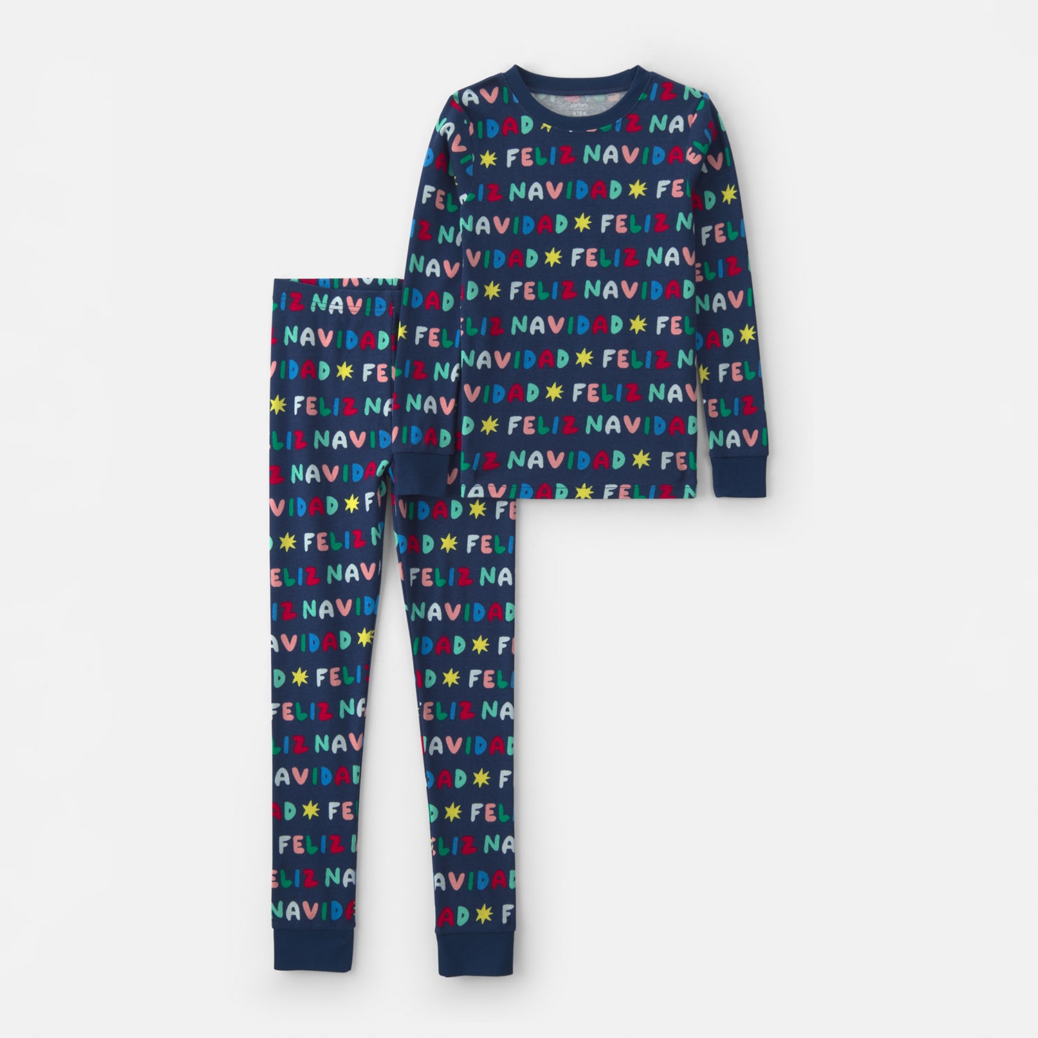 Carter's Family Matching Little & Big Kid Unisex Rib Crew Neck Long Sleeve 2-pc. Pajama Set